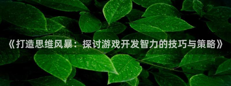 沐鸣娱乐代理是谁：《打造思维风暴：探讨游